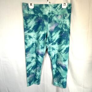 Xersion 7/8 Ankle Legging size Large Women blues Quick-Dri